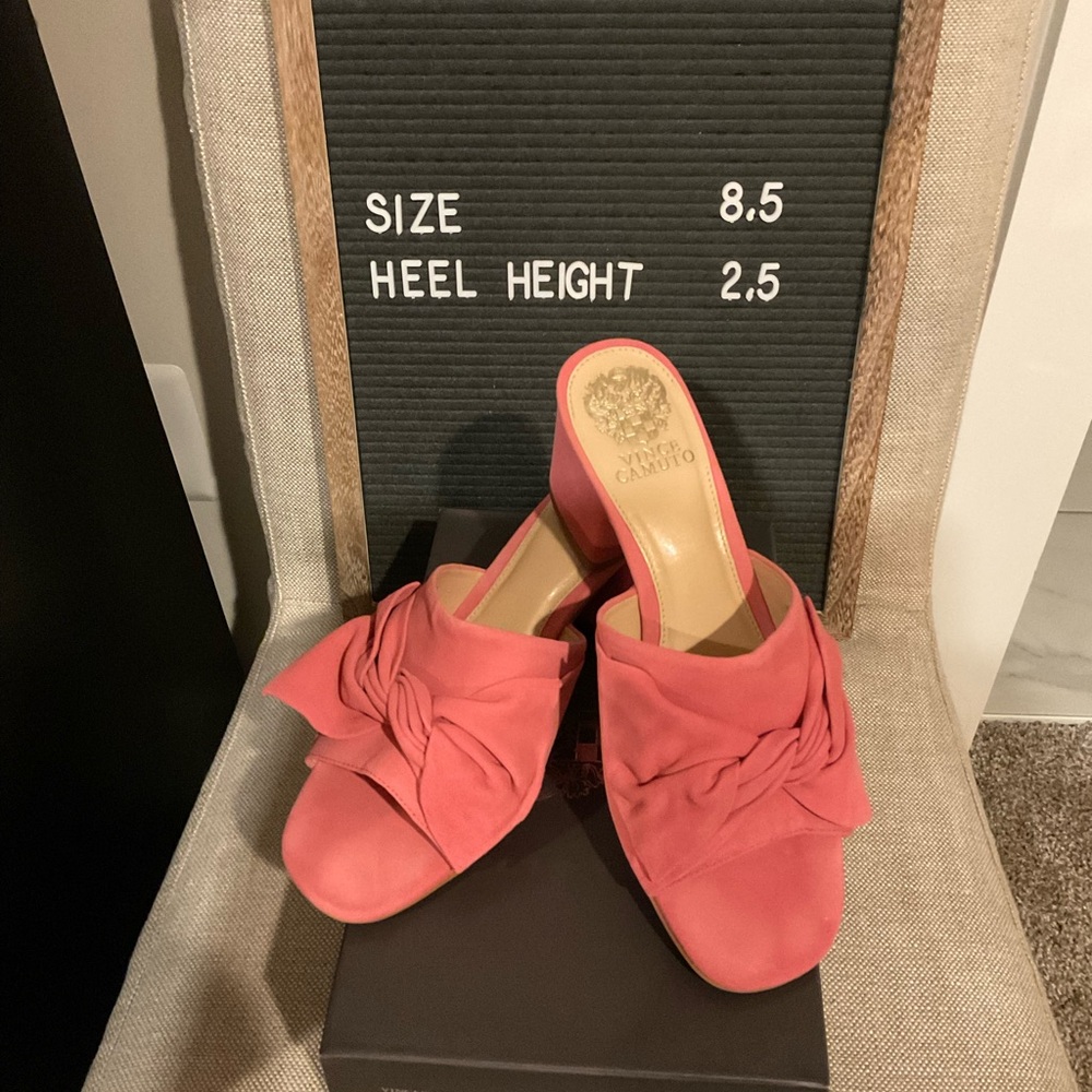 Pink suede mules - new in box